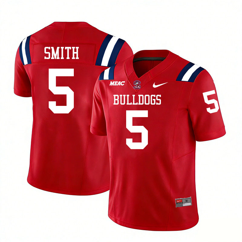 South Carolina State Bulldogs #5 Jordan Smith College Football Jerseys,Uniforms Stitched-Red